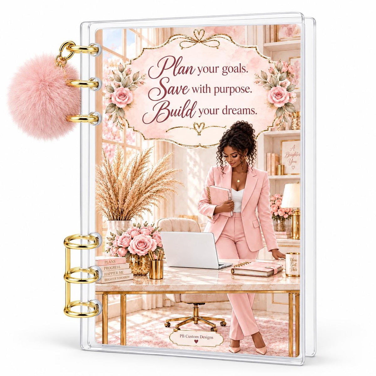 Uptown Blush 1K Savings Challenge A6 Acrylic Binder