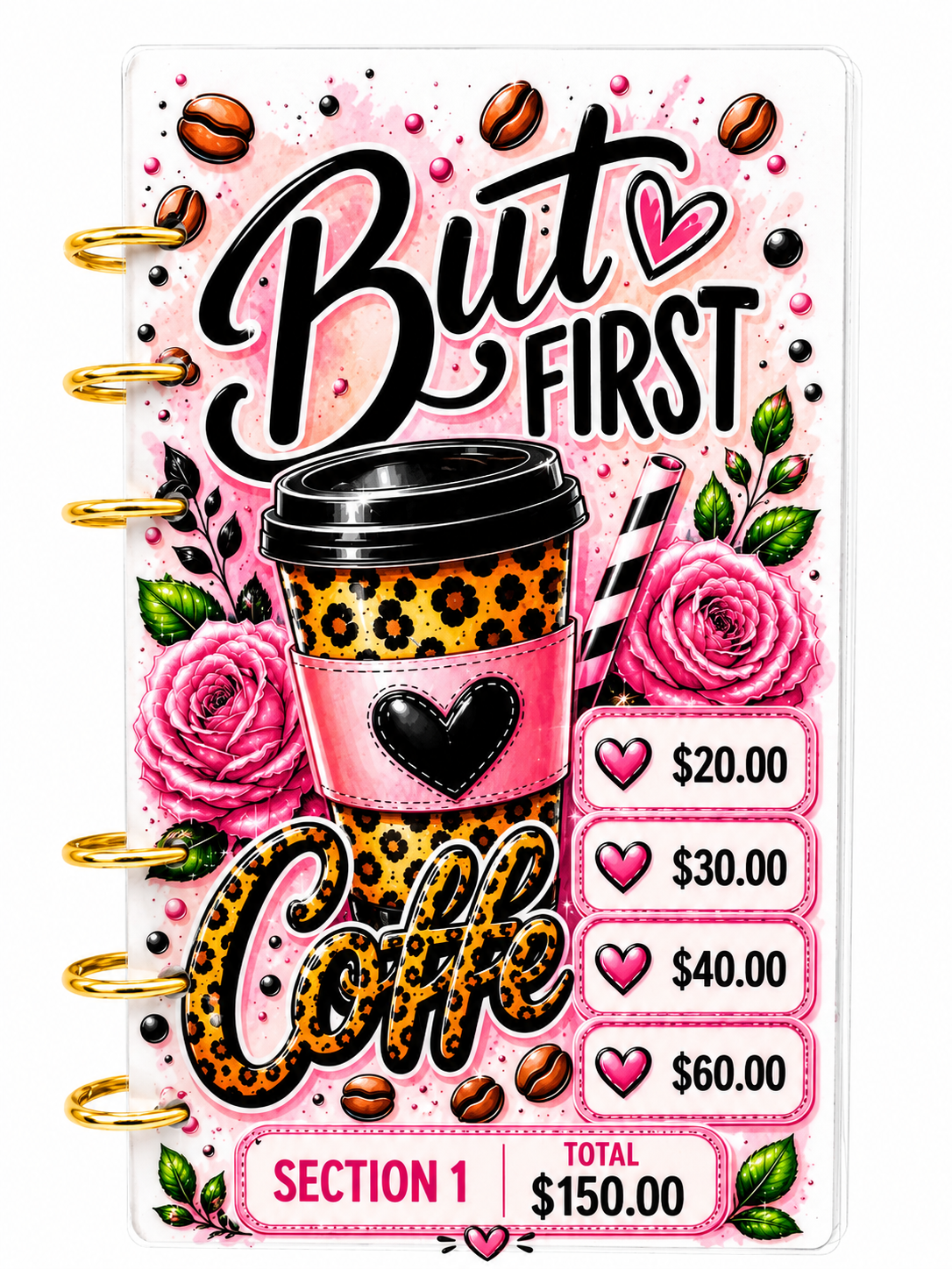 1K Coffee Savings Challenge Binder | A6 Cash Stuffing Binder | Budget Savings Tracker