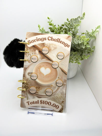 A6 Savings Challenge Binder | Cash Stuffing Tracker | Budget Binder with Scratch-Off Savings Challenges