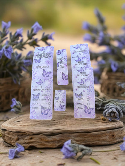 1K A6 White Binder Bundle with Purple Butterflies