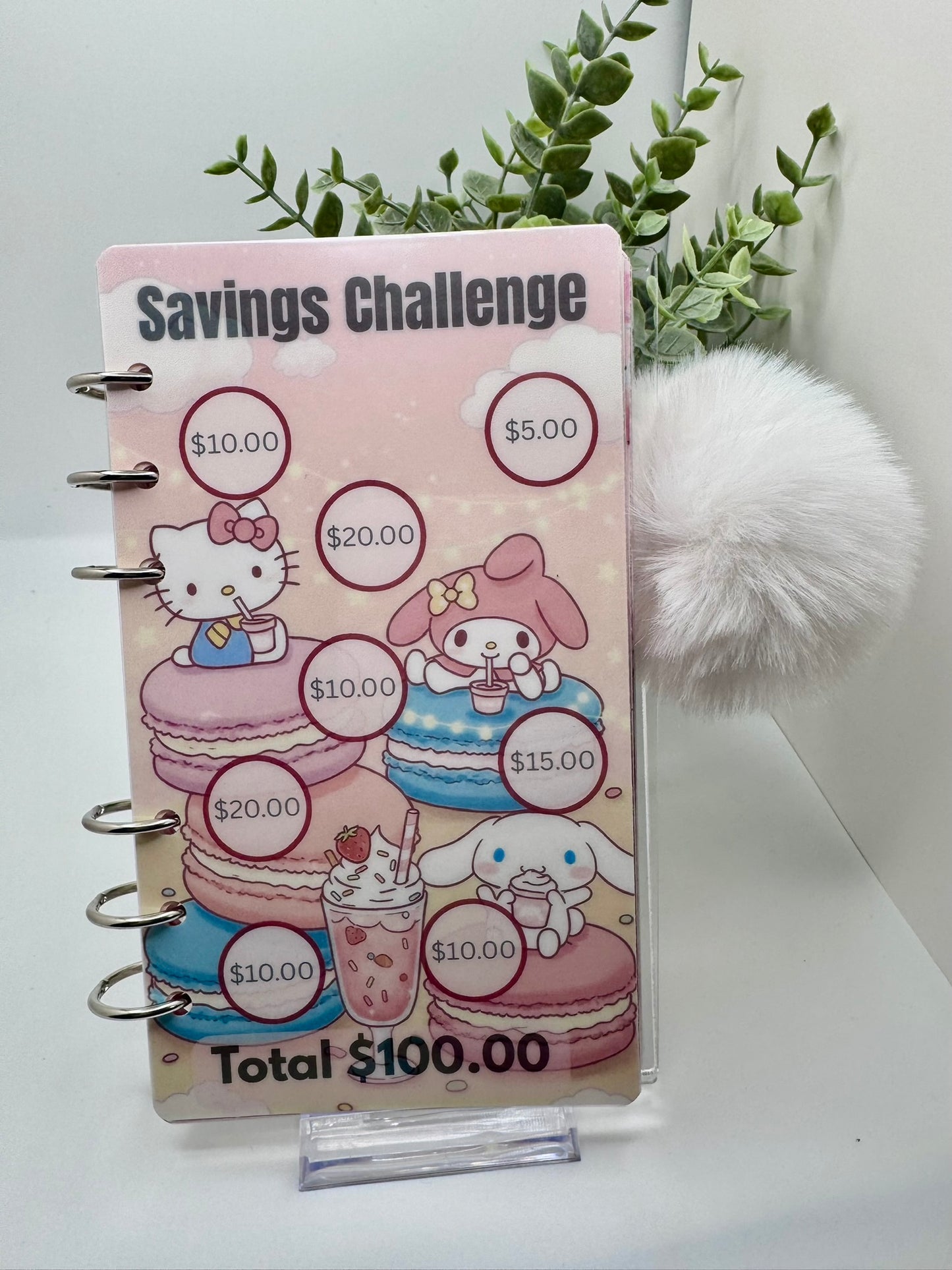 A6 Savings Challenge Binder Bundle | Cute Budget Binder | Cash Stuffing Kit | Pink Kawaii Money Saving Challenge