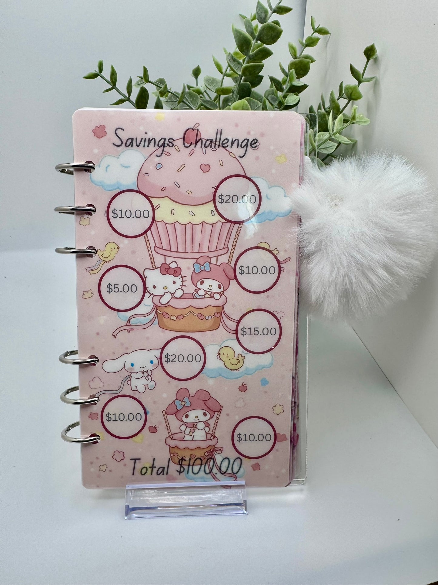 A6 Savings Challenge Binder Bundle | Cute Budget Binder | Cash Stuffing Kit | Pink Kawaii Money Saving Challenge