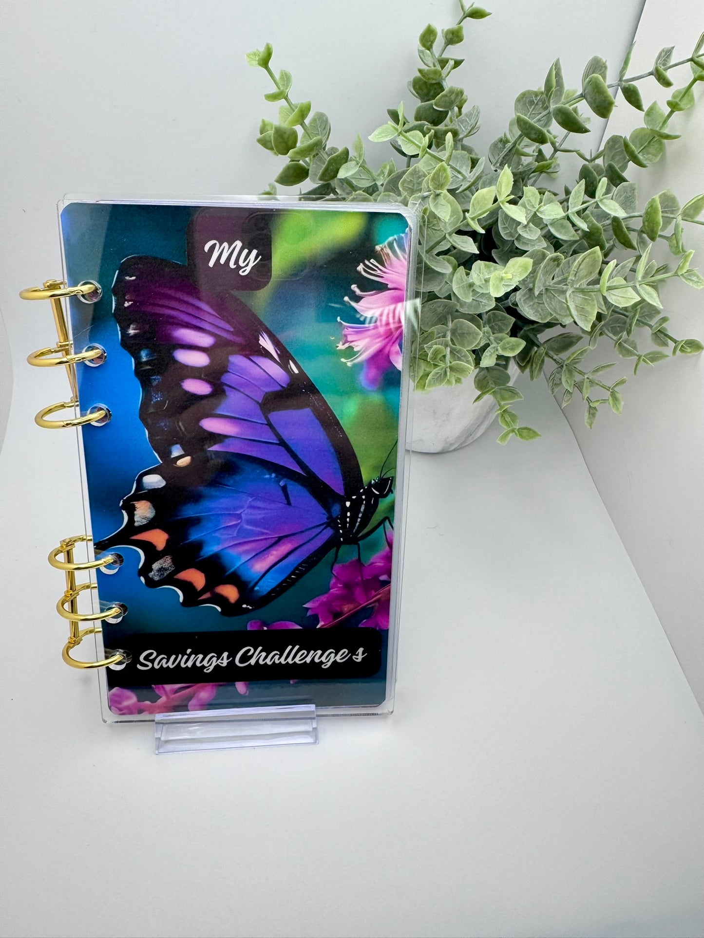 Butterfly Savings Challenge Binder | A6 Cash Stuffing Binder | Scratch-Off & Envelope Savings Tracker | Budget Binder | PB Custom Designs