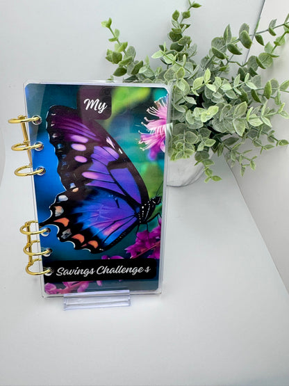 Butterfly Savings Challenge Binder | A6 Cash Stuffing Binder | Scratch-Off & Envelope Savings Tracker | Budget Binder | PB Custom Designs