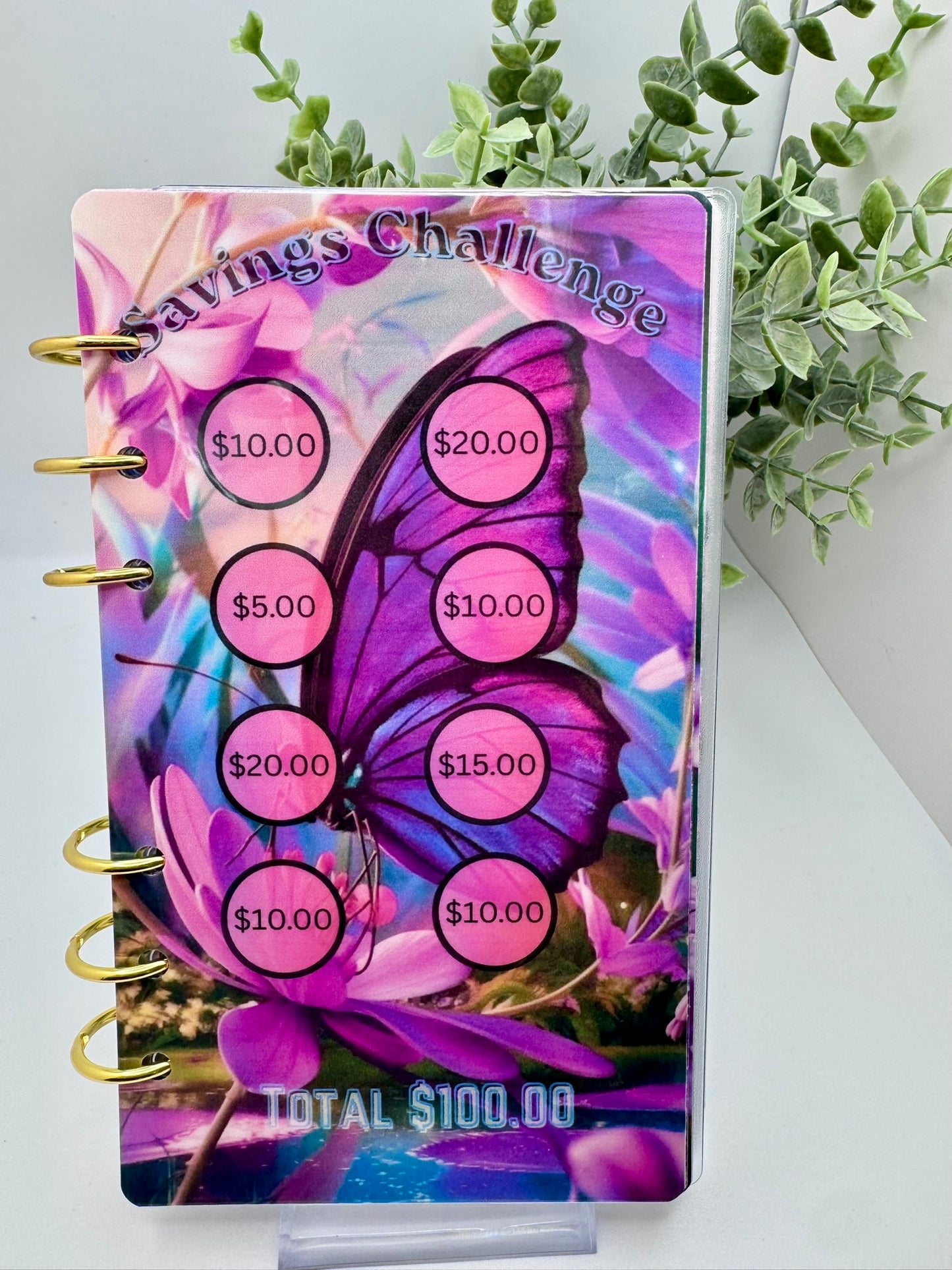 Butterfly Savings Challenge Binder | A6 Cash Stuffing Binder | Scratch-Off & Envelope Savings Tracker | Budget Binder | PB Custom Designs