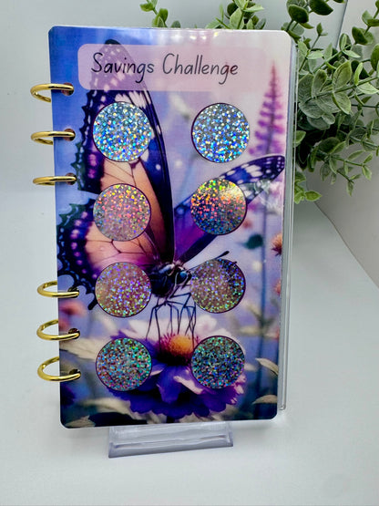 Butterfly Savings Challenge Binder | A6 Cash Stuffing Binder | Scratch-Off & Envelope Savings Tracker | Budget Binder | PB Custom Designs