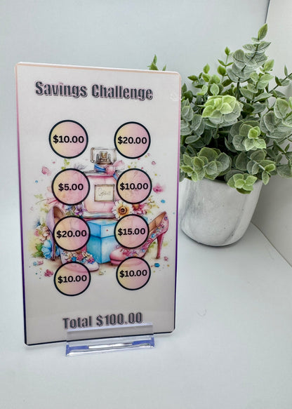 Bundle of 6 Savings Challenges | Scratch-Off Money Saving Boards | Cash Stuffing Challenge Set | PB Custom Designs