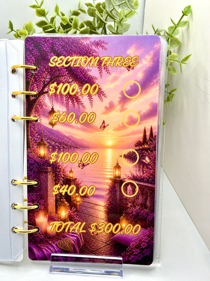 Chosen On Purpose | 2K Savings Challenge Binder | A6 Cash Stuffing Binder | Purple Luxury Budget Binder