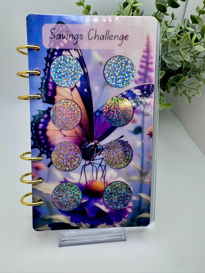 A6 Butterfly Savings Challenge Binder | Cash Stuffing Money Saving Kit