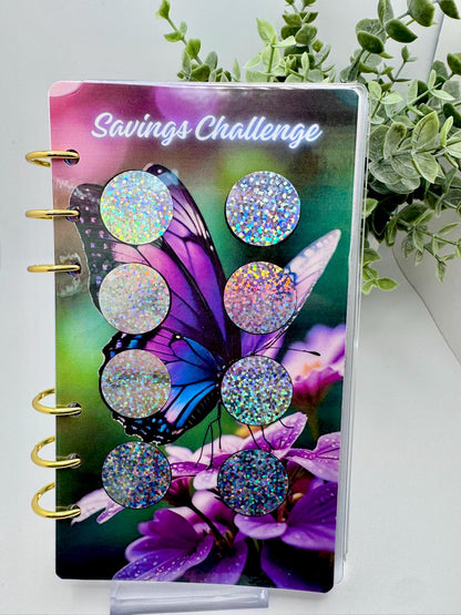 A6 Butterfly Savings Challenge Binder | Cash Stuffing Money Saving Kit