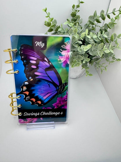 A6 Butterfly Savings Challenge Binder | Cash Stuffing Money Saving Kit