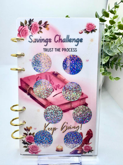 Self Love Savings Challenge Binder, Pink Glam Cash Stuffing Budget Planner