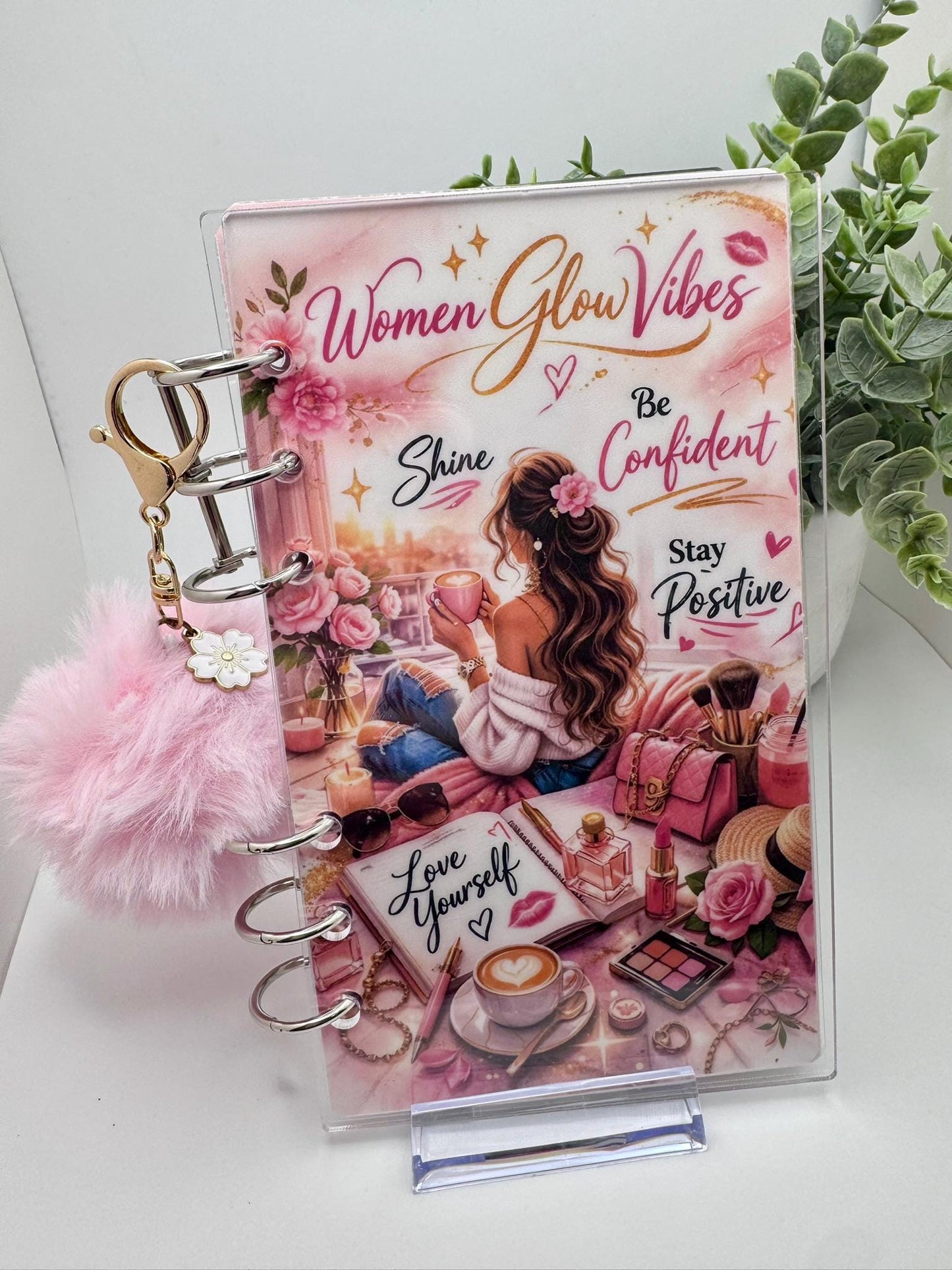 Pink A6 Budget Binder | Women Glow Savings Challenge, Cash Stuffing, Money Tracker