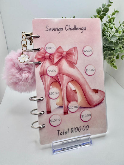 Pink A6 Budget Binder | Women Glow Savings Challenge, Cash Stuffing, Money Tracker