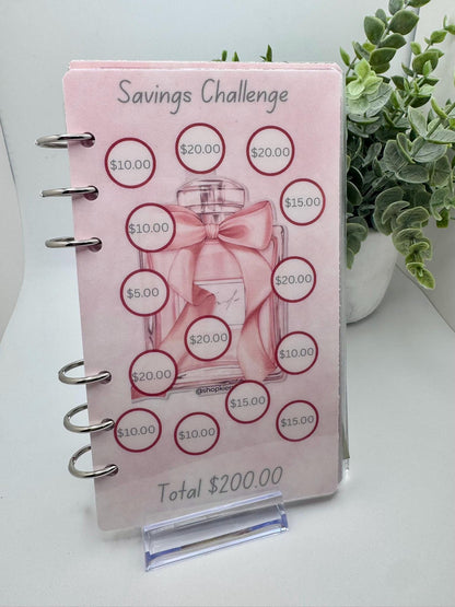 Pink A6 Budget Binder | Women Glow Savings Challenge, Cash Stuffing, Money Tracker