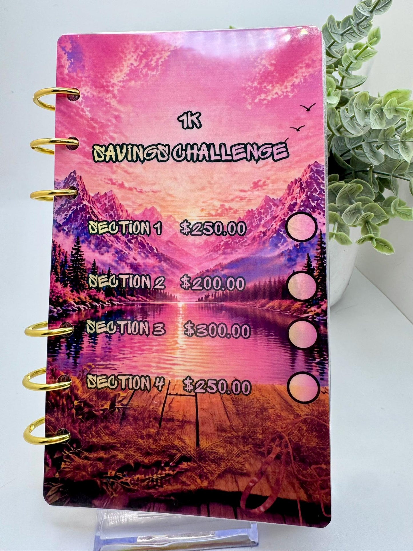 Sunset Dream A6 Savings Challenge Binder | Limited Edition Cash Stuffing Kit