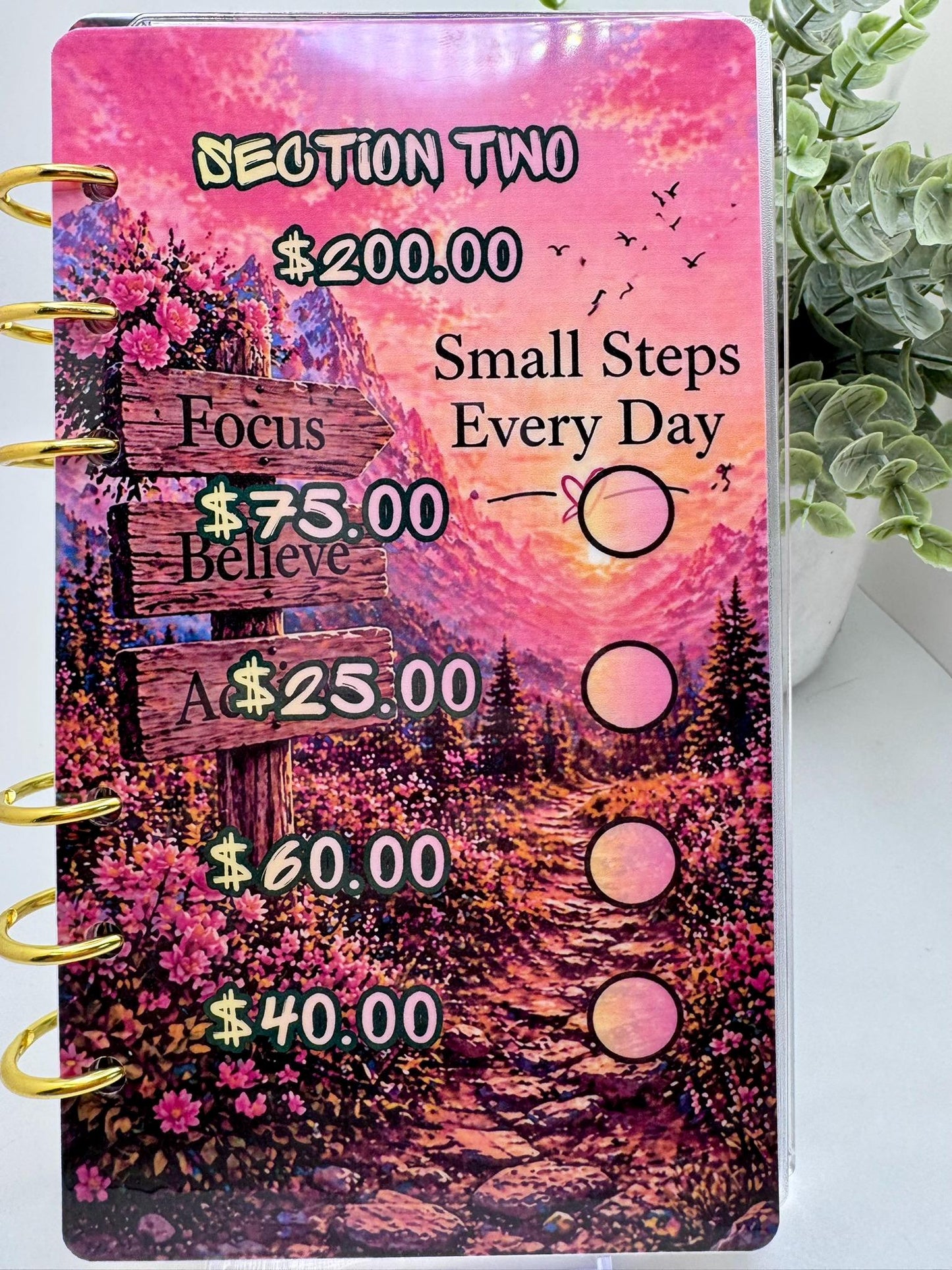 Sunset Dream A6 Savings Challenge Binder | Limited Edition Cash Stuffing Kit