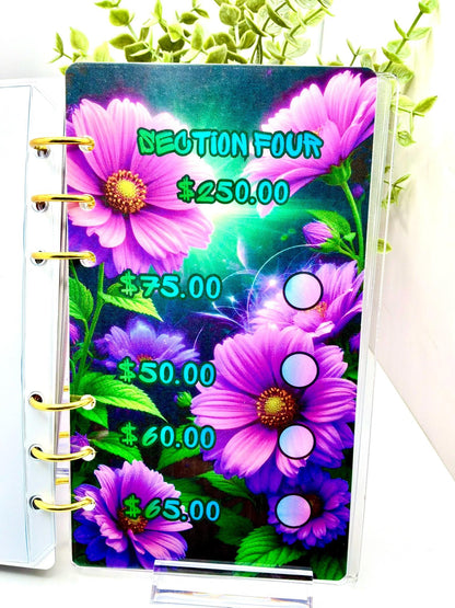 1K Savings Challenge Binder | A6 Floral Cash Stuffing Budget Planner