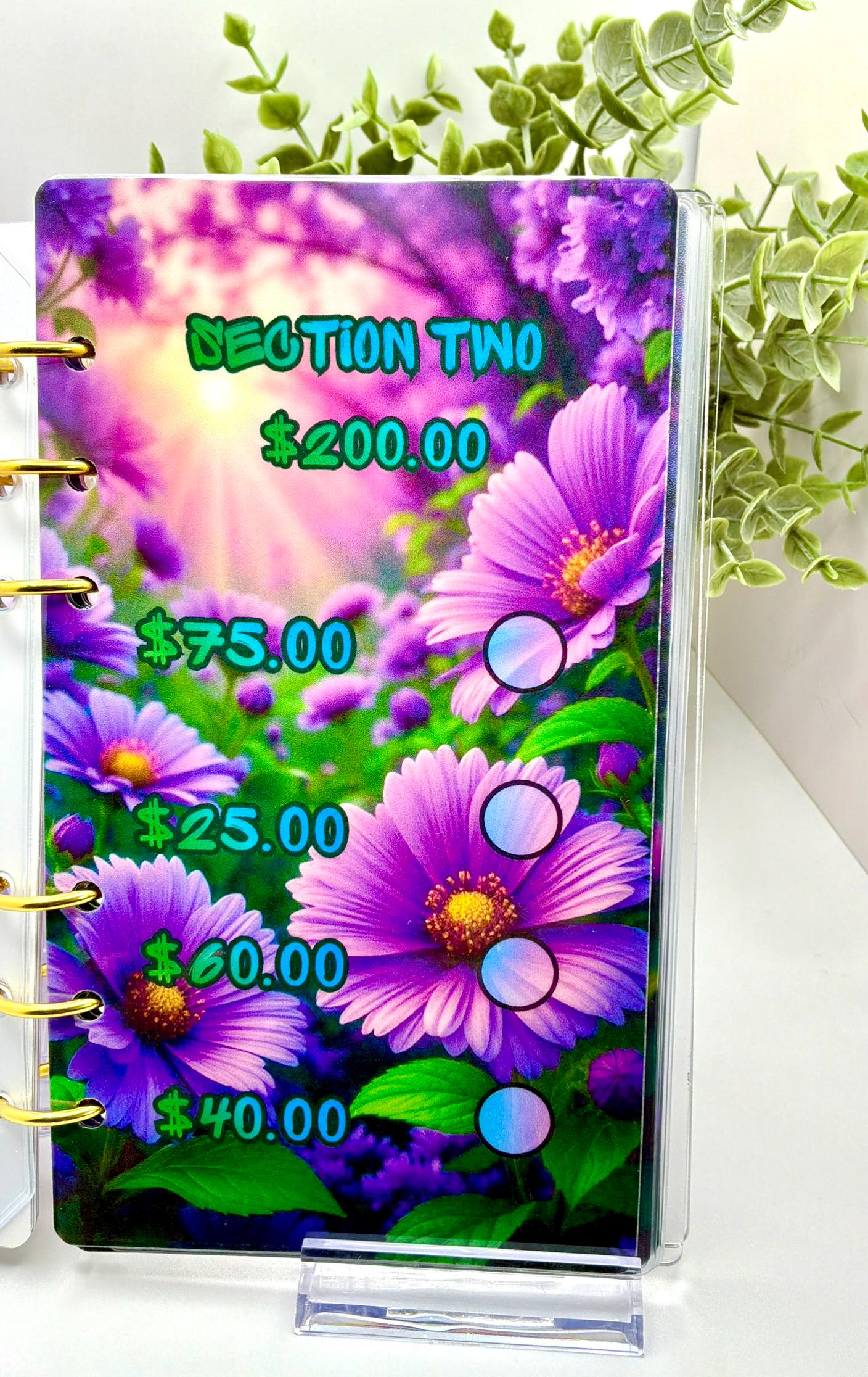 1K Savings Challenge Binder | A6 Floral Cash Stuffing Budget Planner