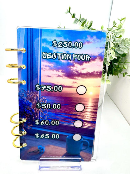 A6 Savings Challenge Binder | 1K Cash Stuffing Bundle, Blue (Limited Edition)