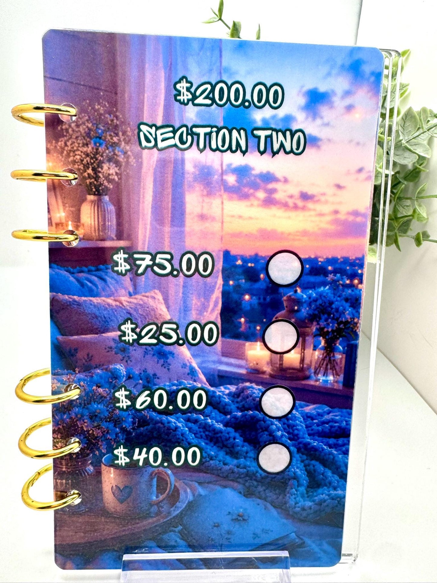 A6 Savings Challenge Binder | 1K Cash Stuffing Bundle, Blue (Limited Edition)
