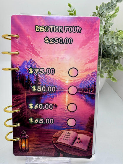 Sunset Dream A6 Savings Challenge Binder | Limited Edition Cash Stuffing Kit