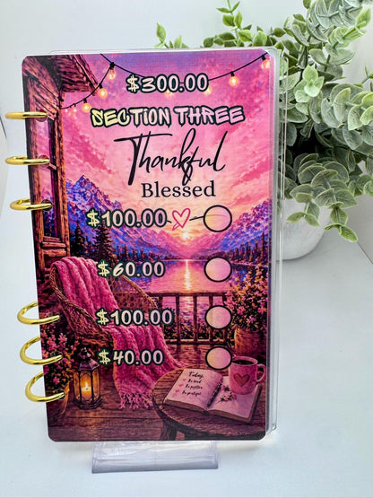 Sunset Dream A6 Savings Challenge Binder | Limited Edition Cash Stuffing Kit