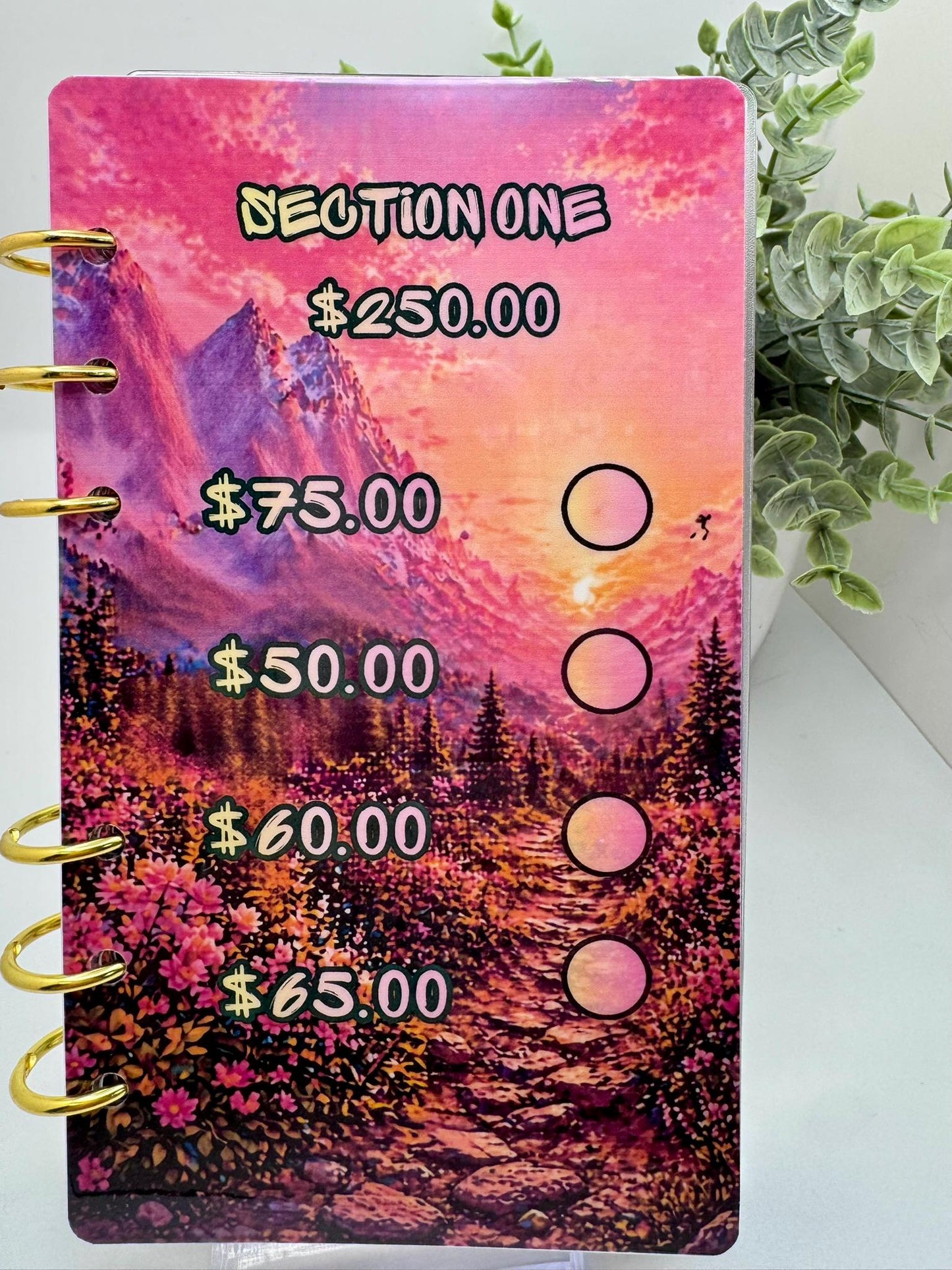 Sunset Dream A6 Savings Challenge Binder | Limited Edition Cash Stuffing Kit