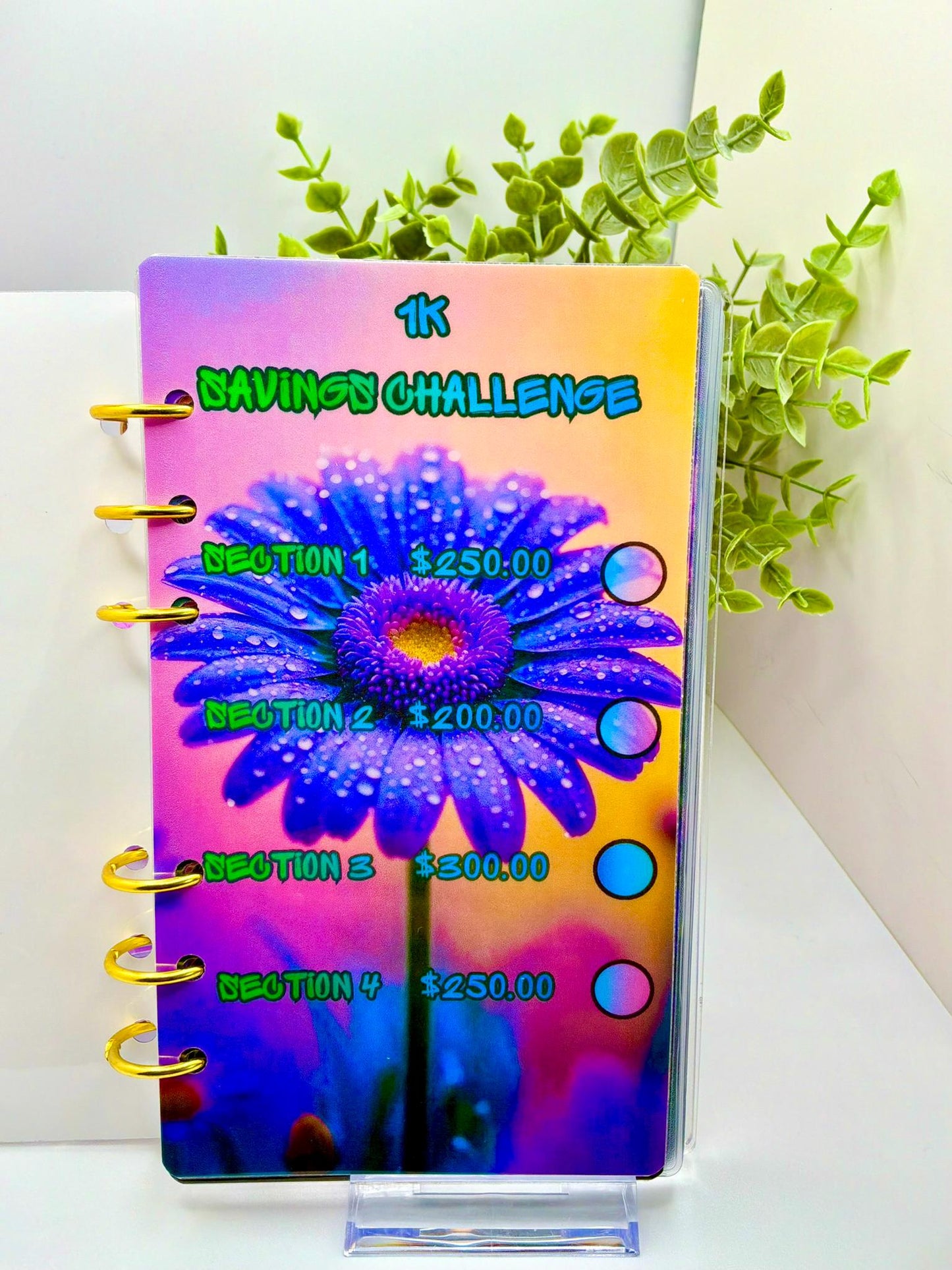 1K Savings Challenge Binder | A6 Floral Cash Stuffing Budget Planner