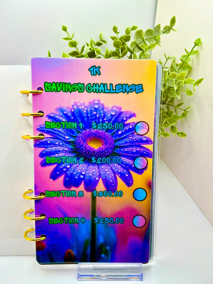 1K Savings Challenge Binder | A6 Floral Cash Stuffing Budget Planner