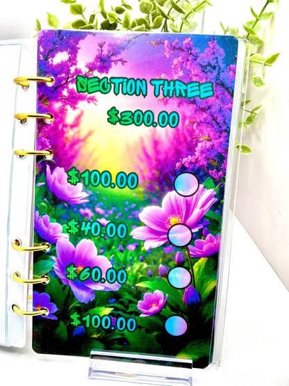 1K Savings Challenge Binder | A6 Floral Cash Stuffing Budget Planner