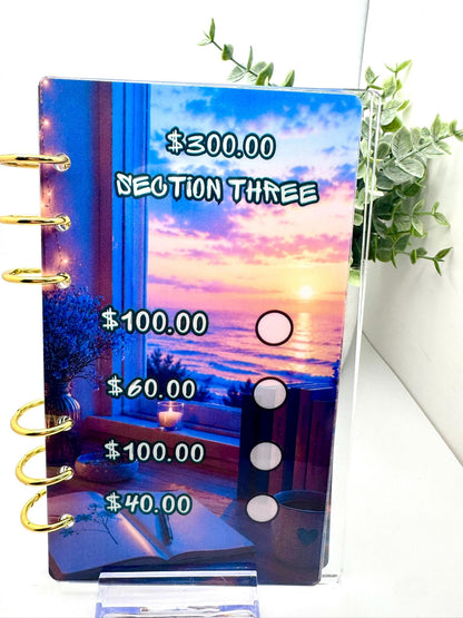 A6 Savings Challenge Binder | 1K Cash Stuffing Bundle, Blue (Limited Edition)