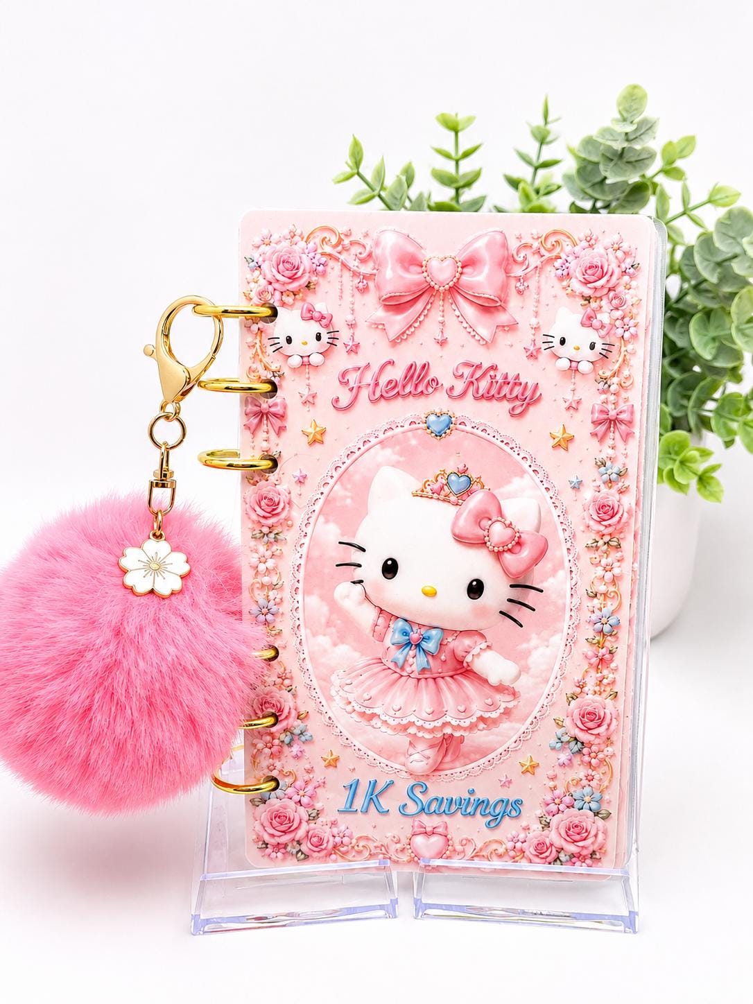 Hello Kitty A6 Savings Challenge Binder | Pink Cash Stuffing Binder | Cute Budget Savings Tracker