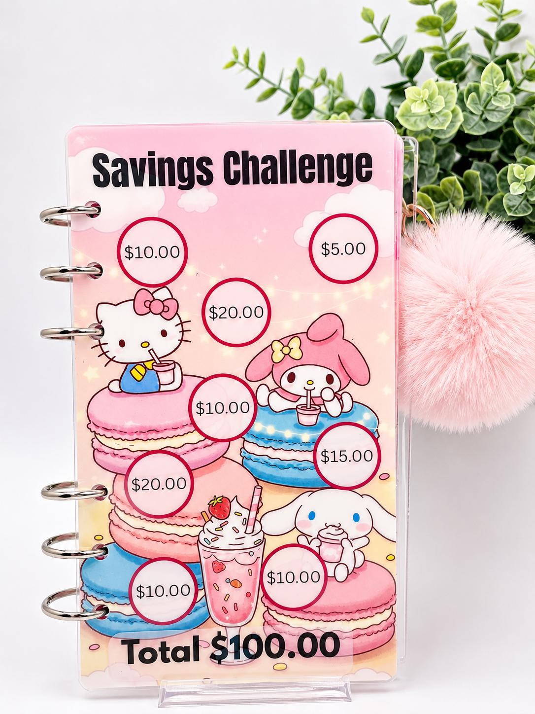 Hello Kitty Savings Challenge Binder | Kawaii Cash Stuffing Binder | Cute Pink Budget Binder | A6 Savings Book