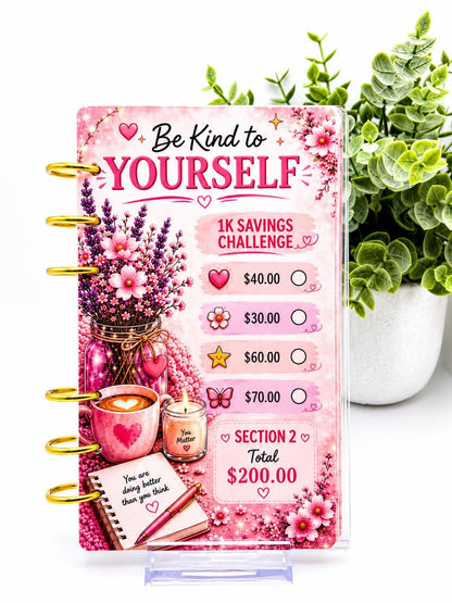 Choose Yourself Every Day 1K Savings Challenge A6 Cash Stuffing Insert