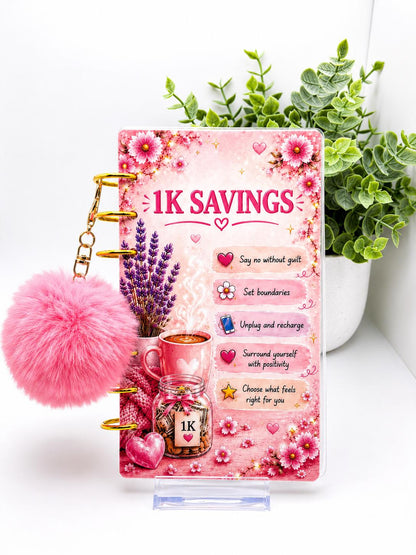 Choose Yourself Every Day 1K Savings Challenge A6 Cash Stuffing Insert