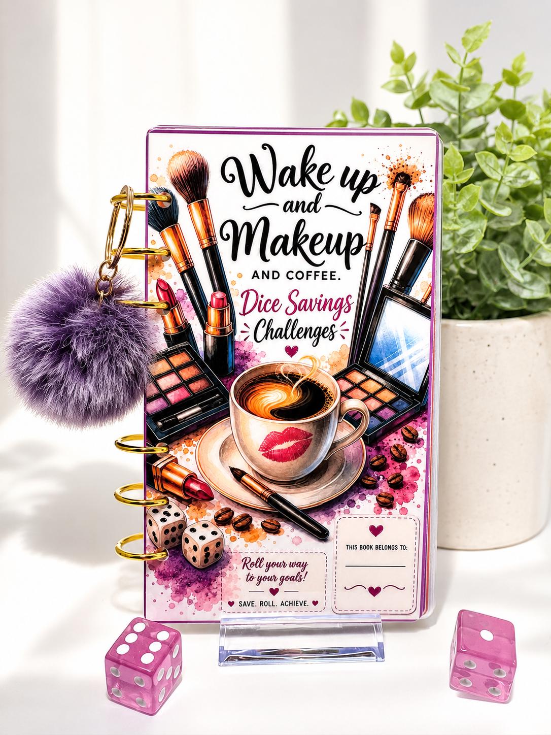 Wake Up and Makeup Dice Savings Challenge Bundle | A6 Cash Stuffing Binder