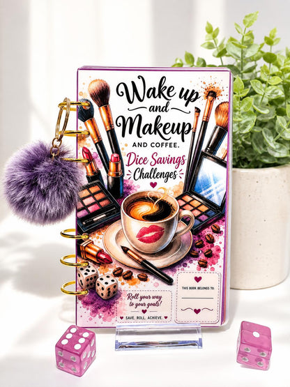 Wake Up and Makeup Dice Savings Challenge Bundle | A6 Cash Stuffing Binder