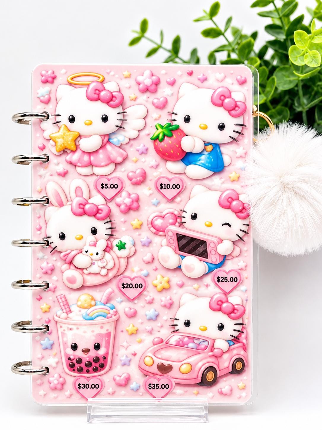 Hello Kitty Savings Challenge Binder | Kawaii Cash Stuffing Binder | Cute Pink Budget Binder | A6 Savings Book