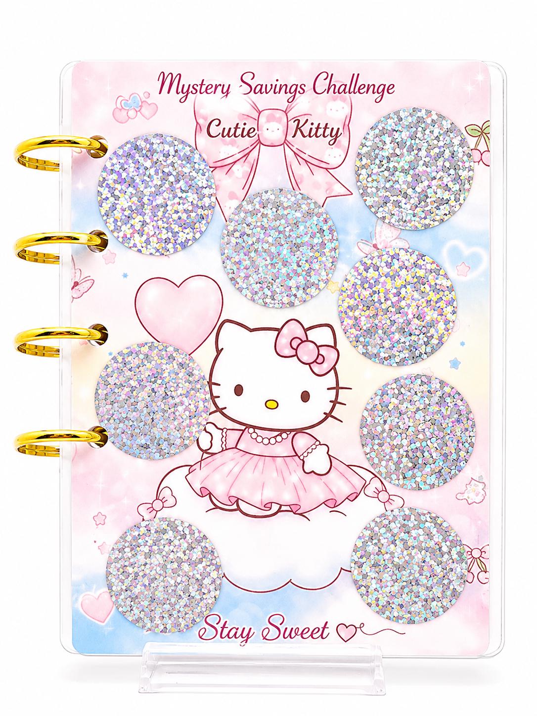Hello Kitty Cash Stuffing Binder | Pink A7 Budget Binder | Savings Challenge Binder | Mystery Savings | Dice Challenge | Cute Budget Planner