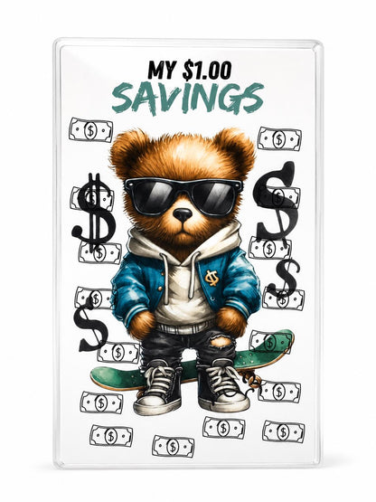 My 1.00 Savings Challenge Bear Insert | A6 Cash Stuffing Tracker
