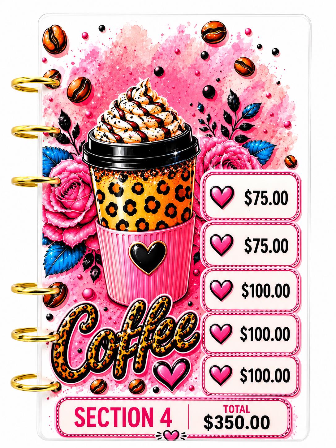 1K Coffee Savings Challenge Insert | A6 Budget Tracker Dashboard
