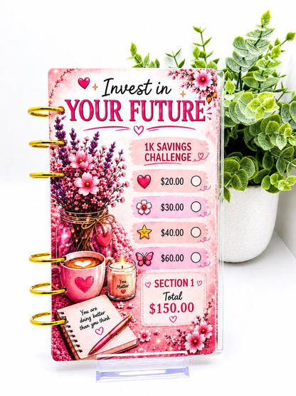 Choose Yourself Every Day 1K Savings Challenge A6 Cash Stuffing Insert