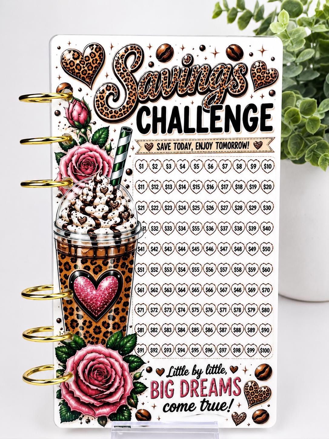 Coffee First Savings Bundle | 6 Cash Stuffing Challenge Cards