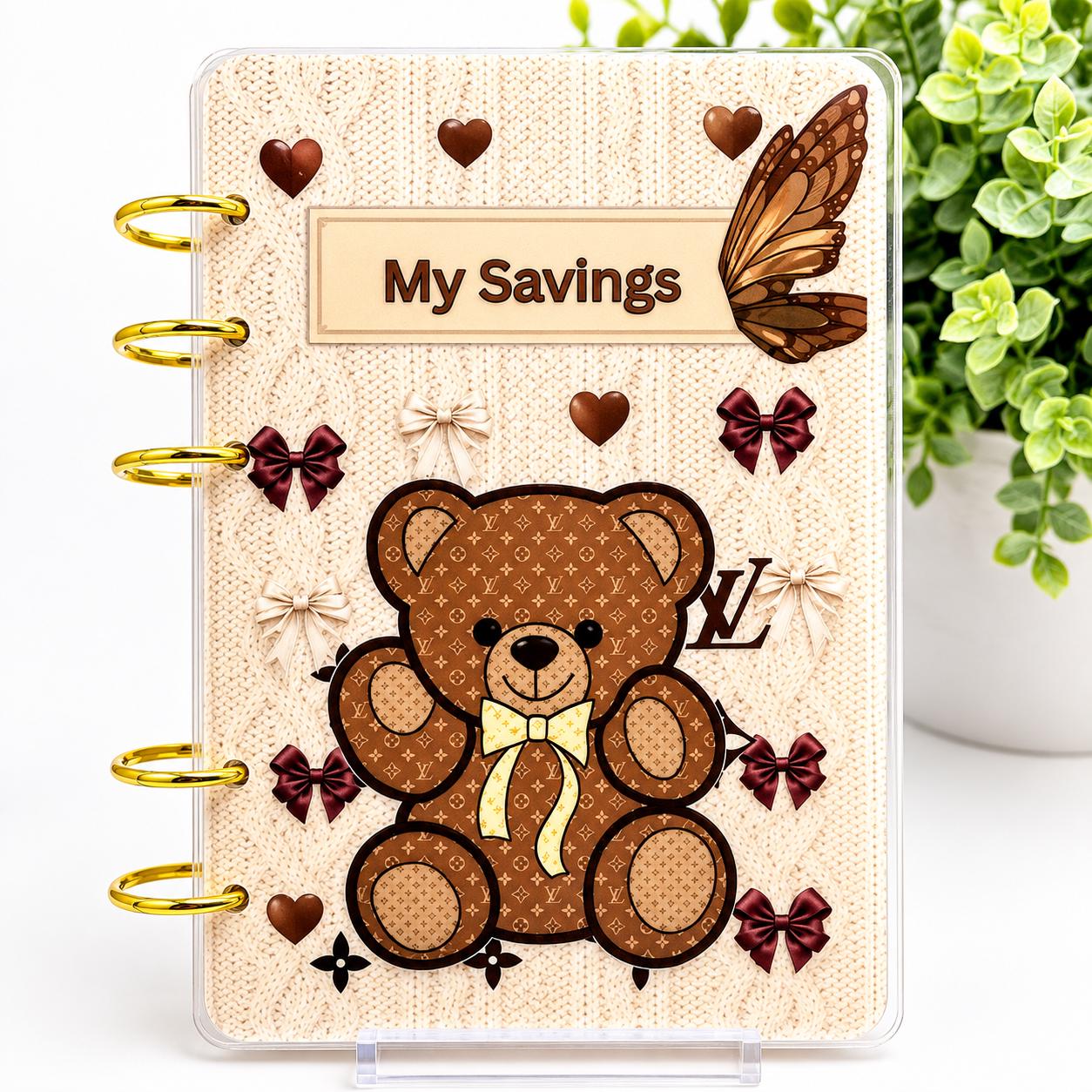 Teddy Bear Cash Stuffing Binder | A6 Budget Tracker for Money Goals