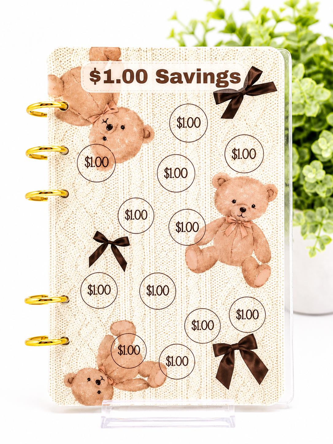 Teddy Bear Cash Stuffing Binder | A6 Budget Tracker for Money Goals