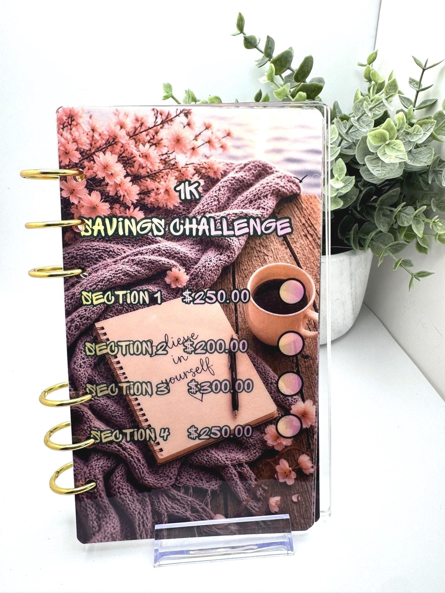 1K Savings Challenge Binder | Cash Stuffing Challenge | A6 Budget Binder | Savings Tracker | Money Saving Binder