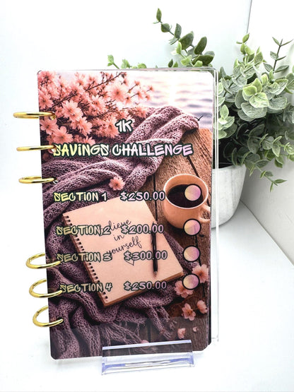 1K Savings Challenge Binder | Cash Stuffing Challenge | A6 Budget Binder | Savings Tracker | Money Saving Binder