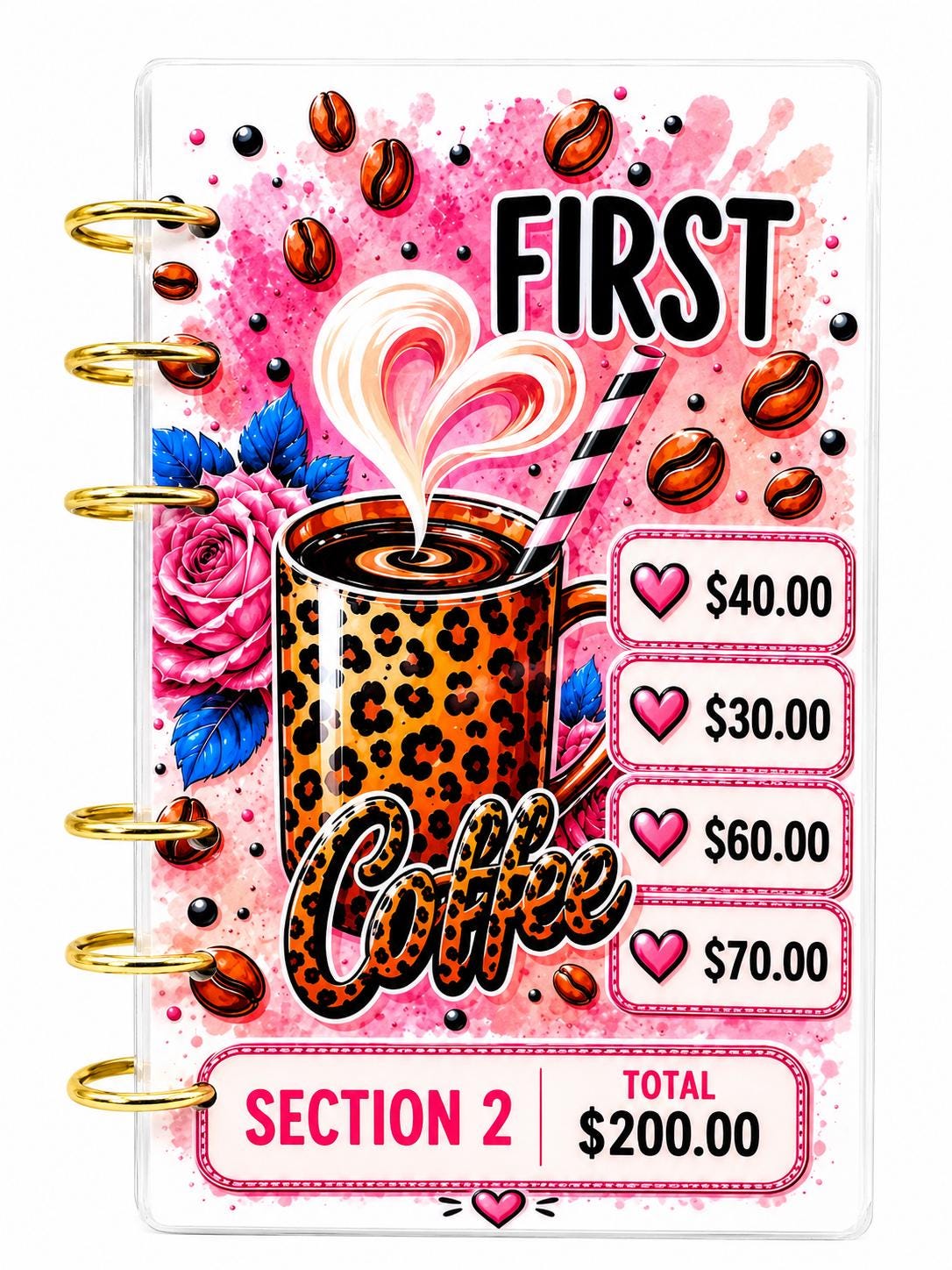 1K Coffee Savings Challenge Insert | A6 Budget Tracker Dashboard