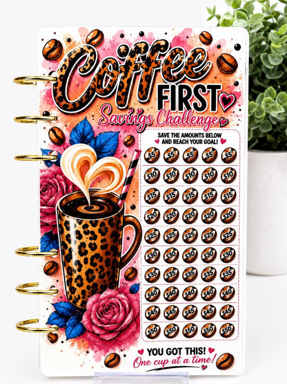 Coffee First Savings Bundle | 6 Cash Stuffing Challenge Cards